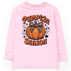 The Juniper Shop Coquette Pumpkin Season Leopard Youth Long Sleeve Tee - L - Pink - 1 of 4