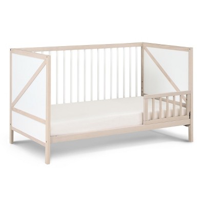 INFURNIC Cribs Convertible 3-in-1 Crib with Adjustable Mattress Heights and Low Profile Design, White, 53.5"*30"*33"