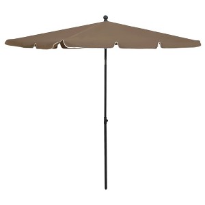 vidaXL Garden Parasol with Pole 82.7"x55.1" Taupe - 1 of 4