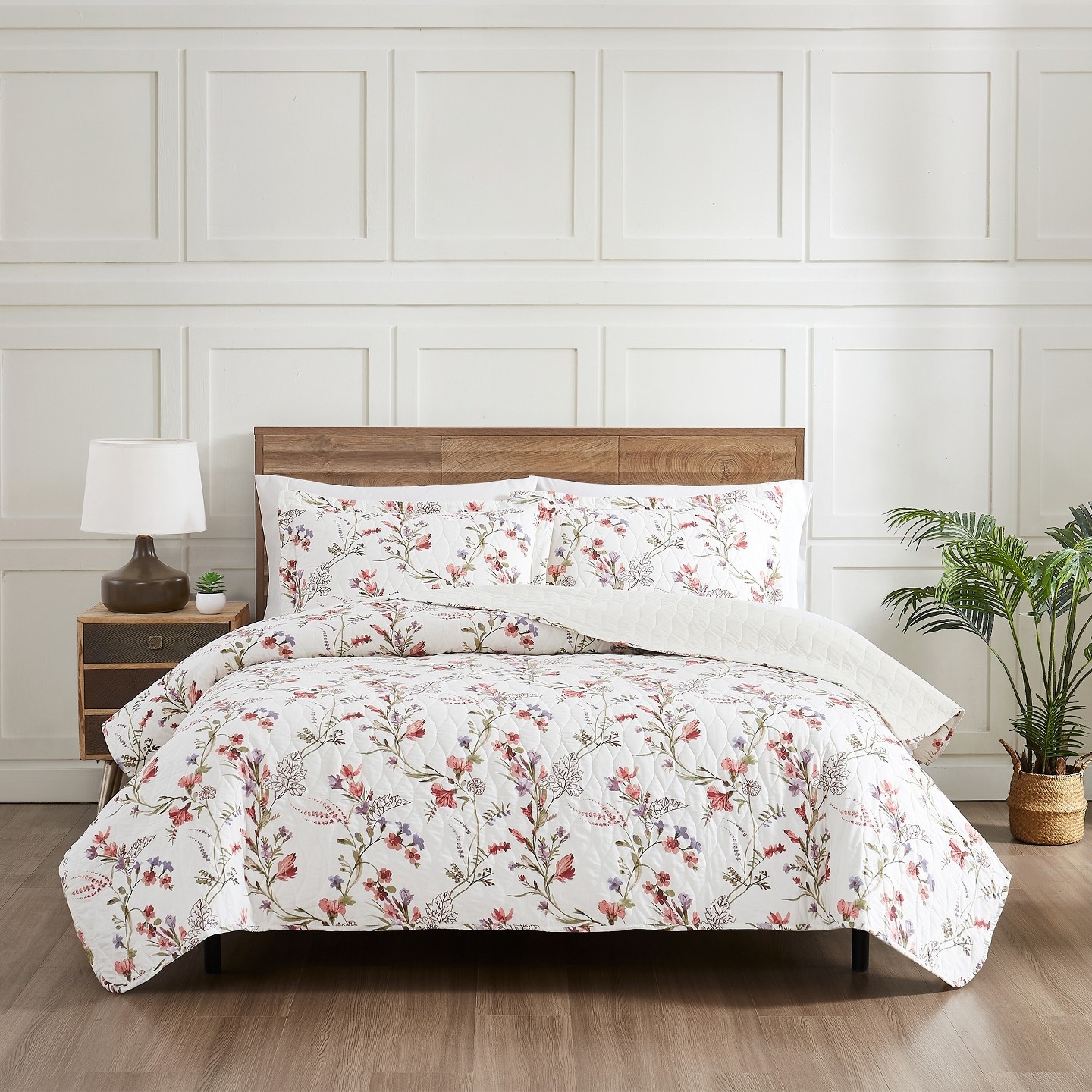 Комплект с покрывалом Modern Threads Ariana 2-Piece Reversible Cotton Floral Quilt Set, цвет: С принтом — фото 2