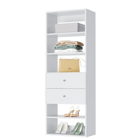 Whitmor Stackable 31 Extra Wide 2-Shelf Storage Organizer, White