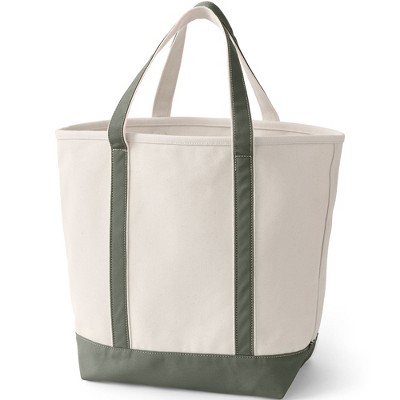 Lands' End Extra Large 5 Pocket Zip Top Long Handle Canvas Tote Bag - Thumbnail 4