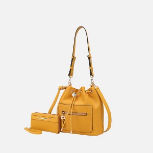 MKF Collection Larissa Vegan Leather Women’s Bucket Hobo Handbag with Wallet by Mia K - 1 of 4