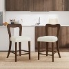 Vynxaria Counter Stool Without Arm,Set of 2,Walnut+Beige - 2 of 4