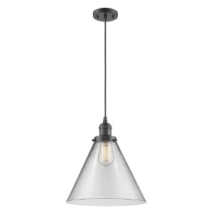 Cone - 1 Light Cord Hung Mini Pendant In Industrial Style-14 Inches Tall and 12 Inches Wide - 1 of 1