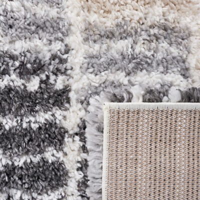 Fontana Ivory and Grey Rectangular Shag Area Rug