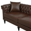 99.5'' PU Leather L-Shaped Sectional SofasCouch with Rolled Arms, Nailhead Trim and Tufted Back, 5-Seater for Living Room - 3 of 4