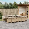vidaXL Patio Dining Set with Cushions Beige Poly Rattan - Beige Glass 12 Piece - 2 of 4