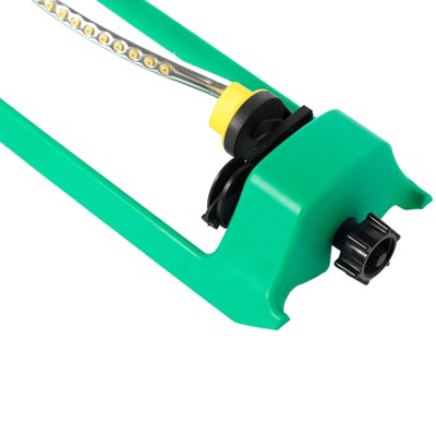 Green Plastic Oscillating Water Sprinkler with 18 Nozzle Jets