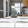 Unique Bargains Artificial Plants Flowering Cactus in Pot Plastic 3.03"x3.03"x7.87" 1 Pcs - 2 of 4