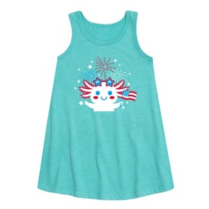 Girls' - Instant Message - Americana Graphic Sleeveless Aline Dress - 1 of 4