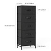 Lyngins 5-Drawer Tall Dresser for Bedroom, Spacious Chest of Drawers, Storage Cabinet with Fabric Bins & Wooden Top for Closet/Entryway/Nursery - 4 of 4