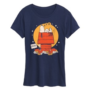 Women's - Peanuts - Snoopy Halloween Dog House Short Sleeve Graphic T-Shirt - 1 of 4
