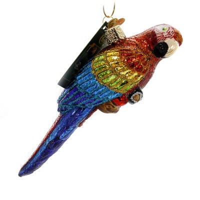 Old World Christmas 1.75" Tropical Parrot Talk Brightly Colored Plumage  -  Tree Ornaments