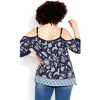 Avenue Women's Plus Size Daisy C/S Print Top - 4 of 4