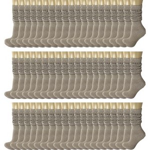 120 Pairs Extra-Long Heavy Slouch Socks – Women's Shoe Size 5-10, Cotton Blend, Retro 80s Style - 1 of 1