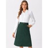 INSPIRE CHIC Women's High Waist Elastic Back A-Line Belted Corduroy Midi Skirt with Pockets - 2 of 4