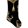 Northlight 21.5" Black and Gold Damask Velveteen Christmas Stocking with Tassel - 4 of 4