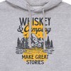Men's - Instant Message - Whiskey And Camping Stories Graphic Fleece Pullover Hoodie - 2 of 4