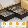 NewHome "2Pcs Under Bed Storage Containers with Lockable Wheels, Dividers, Clear Lid & Strap Handles for Clothes, Shoes, Toys" Black - 2 of 4