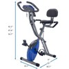 VisioGear Folding Exercise Bike with Adjustable Resistance, Arm Bands and Backrest, Blue&Black, 25"*19.7"*47.6" - 3 of 4