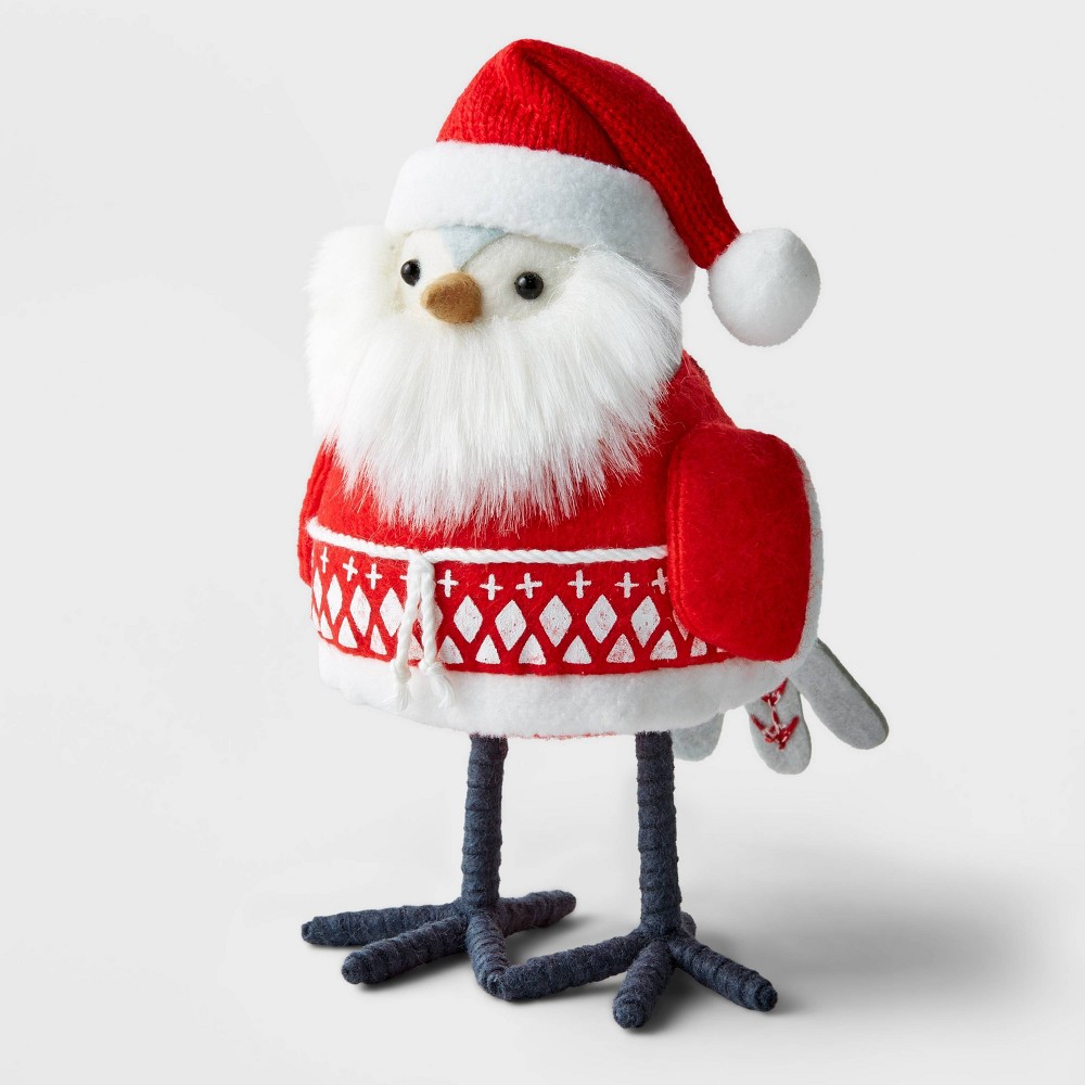 Fabric Santa Bird Decorative Figurine - Wondershop