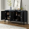 VYNXARIA Retro Sideboard door with Circular Groove Design Round Metal Door Handle for Entrance, Dinning Room, Living Room (Black) - 3 of 4