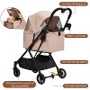 Lightweight Foldable Pet Stroller for Small Dogs & Cats with 360° Shockproof Wheels, Storage Basket & Sun Canopy for Outdoor Walking, Jogging, Travel - 3 of 4