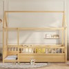 Bellemave Twin Size House Floor Bed with Fence, MDF House Bed Frame with Kid-Friendly Design, Floor Bed for Kids, No Box Spring Needed,Antique Natural - 4 of 4
