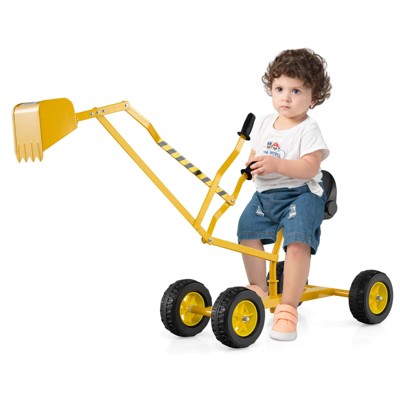 Safstar Sand Digger for Kids w/2-Handed Controls Flexible Shovel 360° Rotatable Function