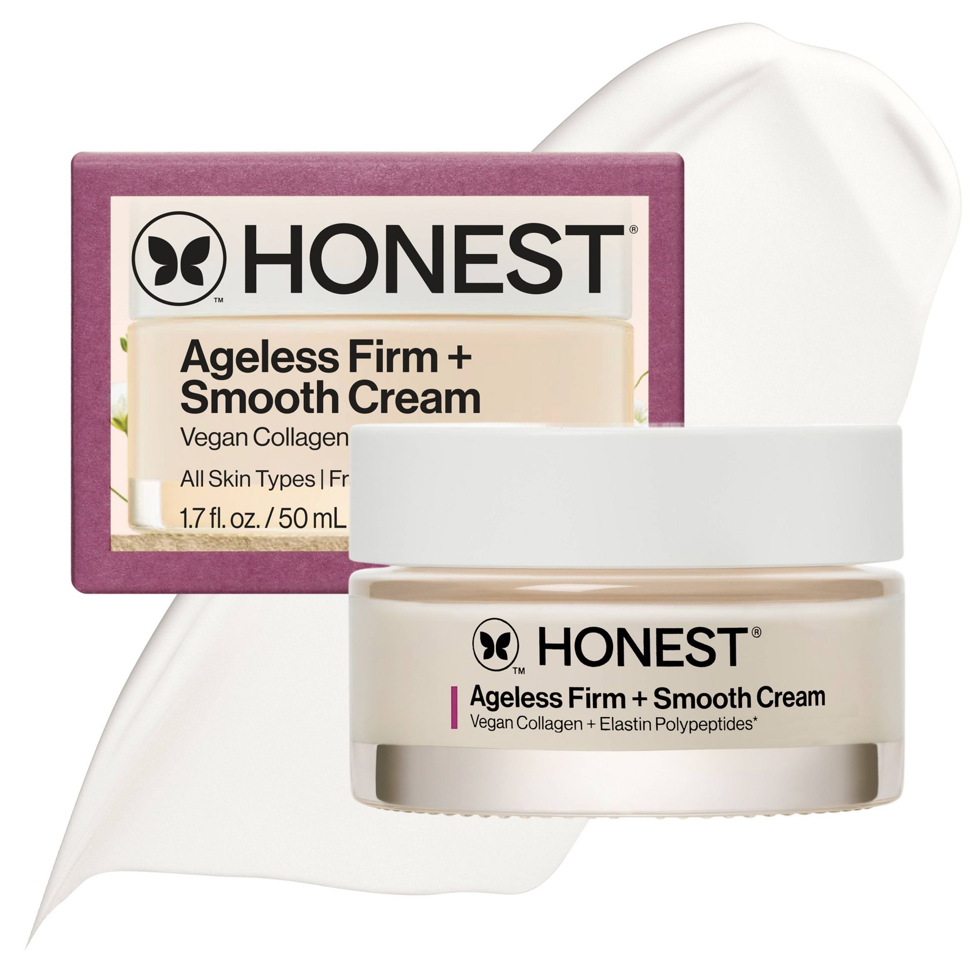 Honest Beauty Ageless Firm and Smooth Cream with Vegan Collagen and Hyaluronic Acid - 1.7 fl oz