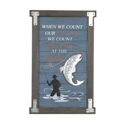 Beachcombers Blessings Lake Sign 16 x 0.5 x 24.75 Inches.