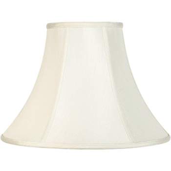 Imperial Shade Creme Medium Bell Lamp Shade 7" Top x 16" Bottom x 12" Slant x 11.5" High (Spider) Replacement with Harp and Finial
