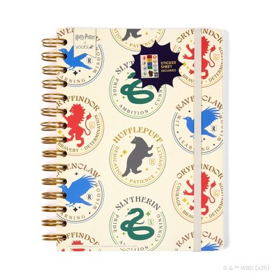 Yoobi Harry Potter Journal 6"x8" Spiral with Elastic Band Cream House Pride