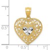 Black Bow Jewelry 14k Yellow Gold and White Rhodium Filigree Heart Pendant, 17mm - 4 of 4