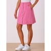 Allegra K Women's Elastic Back Short Button Down Denim Skirts with Pockets - 3 of 4