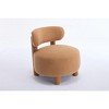 Sapphtopaz 1pc Teddy Fabric Accent Chair Upholstered Lounge Chair with Curved Backrest and Solid Wood Legs, Living Room Chair Comfy Chair - 3 of 4