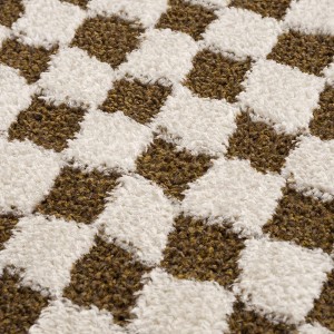 Hauteloom Leryn Brown Checkered Plush Rug - 1 of 4