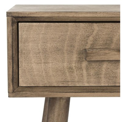 Desert Brown Mid-Century Wood Console Table with Storage