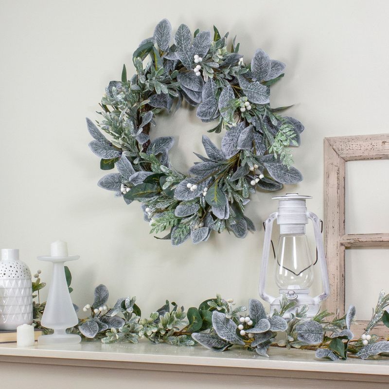 Northlight Iced Leaves and Winter Berries Artificial Christmas Wreath - 24 inch, Unlit, 3 of 6