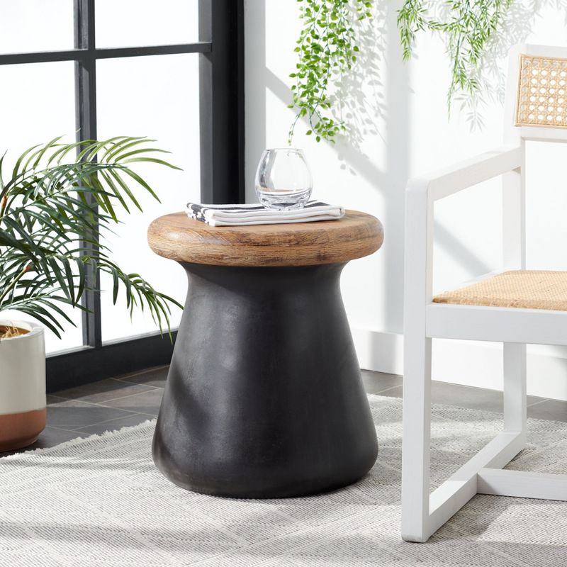 Button Indoor/Outdoor Modern Concrete Round Accent Table  - Safavieh, 2 of 9