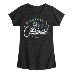 Girls' - Fancy Nancy - Oh La La It's Christmas Fitted Short Sleeve Graphic T-Shirt - 1 of 4