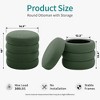 Gericco 17" in Diameter Round Ottoman with Storage for Living Room Foot Stool Modern Upholstered Vanity Stool Ottoman Foot Rest, Set of 2 - 2 of 4
