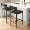 Bar Stools Set of 2/4, Kitchen Bar Stools with Footrest, PU Upholstered Counter Height Barstools, Bar Chairs with Back for Kitchen Island - 2 of 4