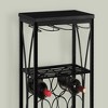 SEVOBAL Wine Racks Black Metal Transitional Home Bar with Glass Storage and Bottle Capacity for Home Decor, Black, 16.25"*12.5"*40.5" - 2 of 4