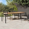 vidaXL Garden Dining Table Black 98.4 x 39.4 x 29.5 in Poly rattan - 2 of 4