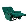 Reclining Chair Velvet Upholstery Square Tufted Back Pillowtop Arms Solid Wood Furniture - 4 of 4