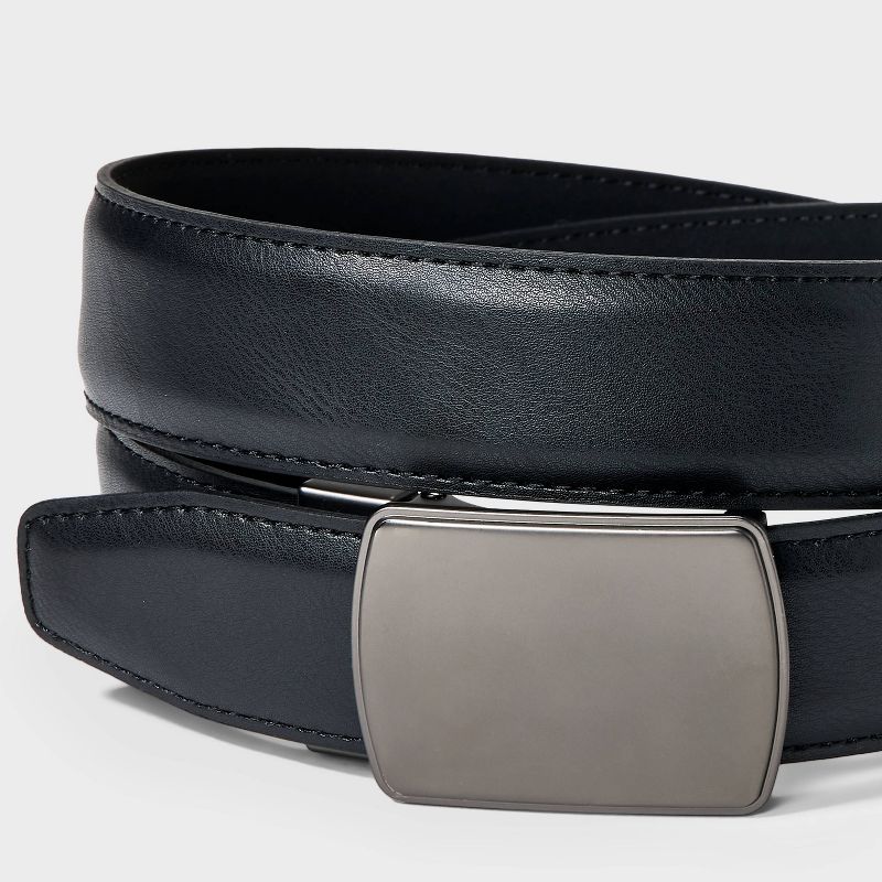 Men's Reversible Tension Plaque Buckle Dress Belt - Goodfellow & Co™ Black, 4 of 5