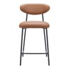 HomeRoots Set of Two 25" Brown and Black Faux Leather and Steel Low Back Counter Height Bar Chairs - 4 of 4