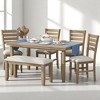 6-Piece Dining Set for 6, Rustic Wood Dining Table with 4 Chairs and Bench, Comfortable Upholstered Seats for Kitchen or Dining Room - 2 of 4